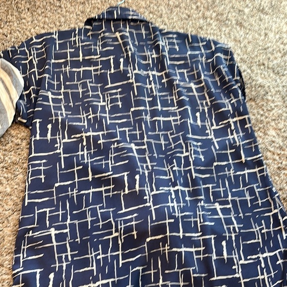 She + Sky and Tribal Jeans Blue and Cream Button Down Dresses - Picture 11 of 14